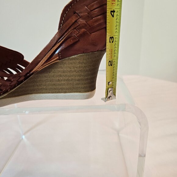 MEXICO EN LA PIEL Women's  Huarache Sandals/Wedge, Closed Toe Sz: 6 Tan - Picture 10 of 15